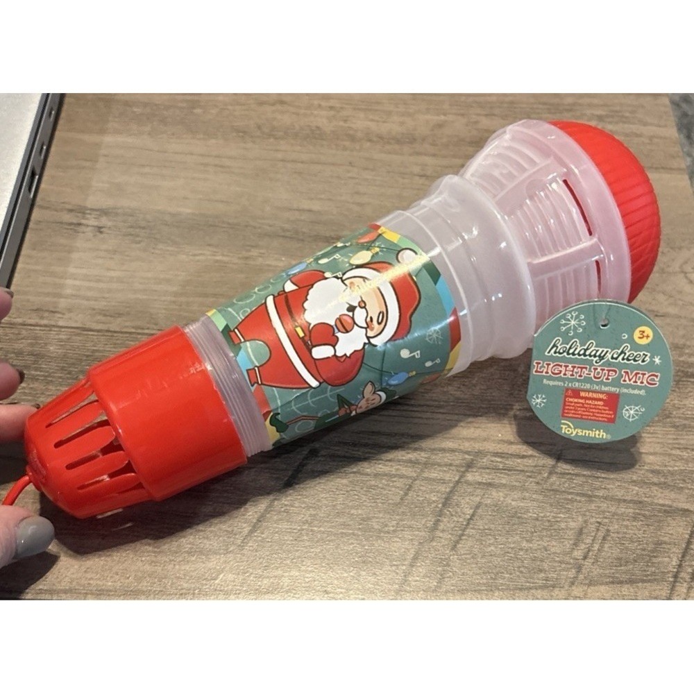 Toysmith Holiday Cheer Light Up Mic Age 3+ Batteries Included New
